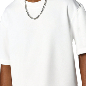 Men's Oversized <b>White</b> T-Shirt Short Sleeve O-Neck Cotton Jersey Casual Fit Solid Color Blank Streetwear <b>Tee</b> - Product Image 3