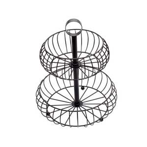 Panier à fruits en métal de style traditionnel pour le rangement de la cuisine et la décoration de la table à manger avec des détails élégants - Product Image 2