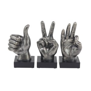 Handmade Pop Art Aluminium Victory Sign Sculpture Art Deco Tabletop Home <b>Desk</b> Decoration Functional Art Piece - Product Image 1