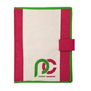 황마 파일 폴더 가방 저렴한 가격 토트 패션 로고 인쇄 측면 녹색 지퍼 내부 포켓 인도에서 만든
