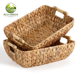 Panier en jacinthe d'eau fait main, naturel, écologique, panier de rangement, Vietnam, OEM ODM disponible - Product Image 1