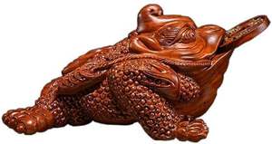 Statue de Bouddha rieur en bois sculptée à la main, figurine allongée, sculpture décorative pour la maison, le bureau, le temple, cadeaux pour adultes - Product Image 5