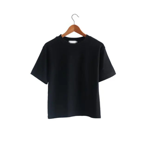 Camiseta de Mujer Estampada Informal de Color Sólido, 100% Algodón Tejido, Ecológica, Transpirable, de Secado Rápido, con Logotipo de Impresión Digital - Product Image 6
