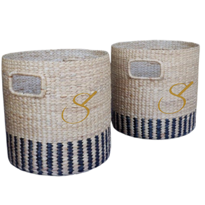 Handwoven Water Hyacinth <b>Laundry</b> <b>Basket</b>, Handmade <b>Wicker</b> Storage Organizer - Product Image 2