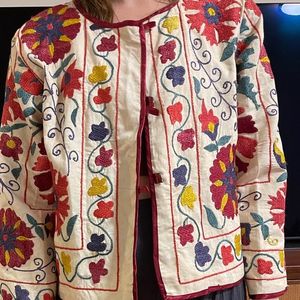 Style De Maison Veste d'hiver pour femme grande taille, réversible, matelassée, en velours et coton respirant, brodée de motifs floraux, à col montant - Product Image 2