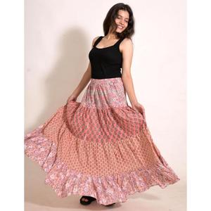 Women's Cotton <b>Patchwork</b> Long <b>Skirt</b> Handmade Boho Maxi <b>Skirt</b> Casual Beach Holiday Festival Wear - Product Image 4