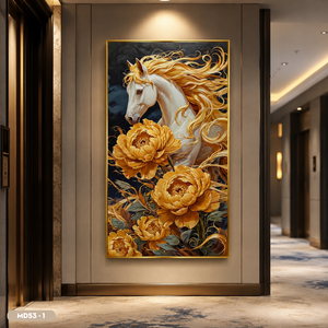 Peinture sur miroir de chevaux au galop, artisanat de décoration murale d'art esthétique oriental, fabrication OEM haut de gamme, fabriqué au Vietnam - Product Image 5