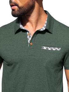 T-shirt classique en polyester tricoté pour homme, respirant, à maille aérée, sensation fraîche, coupe flexible, confort quotidien, maintien ferme, doux et élégant - Product Image 6