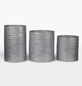 POT de fleurs galvanisées, 3 plateaux, POT pour décoration de jardin, en métal, nouveau DESIGN, prix en gros - Product Image 5