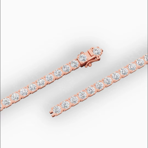 Bracelet tennis en or blanc 18 carats avec diamants de laboratoire Radiant |   Bijoux fins de luxe de 7 pouces à taille ronde |   Anniversaire de mariage - Product Image 4