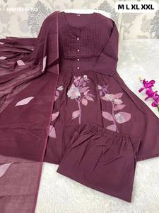 Proveedor de la colección Kurti-Bottom y Dupatta de algodón puro de alta calidad con detalles Pintex, fabricante de moda femenina de la India. - Product Image 4