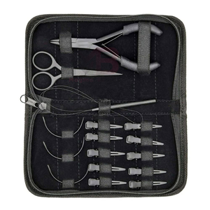 Kit d'outils professionnels pour extensions de cheveux en acier inoxydable avec aiguille à crochet, vente en gros, avec étiquette personnalisée - Product Image 3