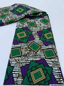 Tela de algodón con estampado de cera Africana Grand Super Gold Glitter de alta calidad para sastrería de ropa de moda y diseños personalizados - Product Image 4