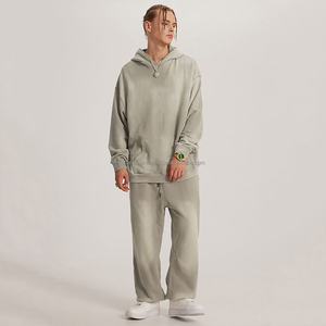 ชุดวิ่ง2ชิ้นโอเวอร์ไซส์วินเทจของผู้ชายชุดวอร์มแบบสวมหัวพิมพ์โลโก้แบบกำหนดเอง - Product Image 5