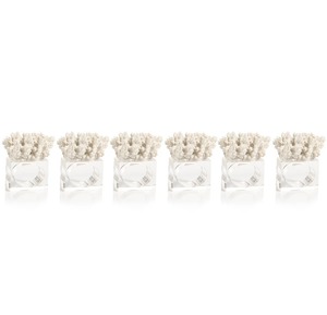 Elegante Anillo para Servilletas de Coral Blanco y Acrílico Transparente, Decoración de Mesa Estilo Costero, Porta Servilletas Cuadrado de Lucite Moderno y Lujoso - Product Image 4