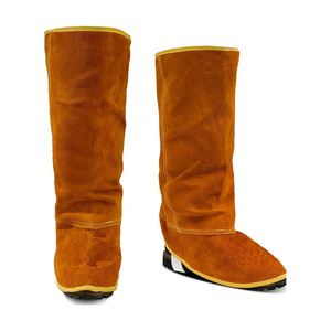 JNM SAFETY Cowhide Split Leather Welding Spats Heat Abrasion Resistant Welding Boot Covers Shoes Protectors Welding Gaiters - Product Image 6