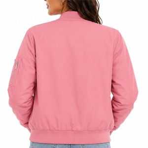 <b>Women</b> <b>Bomber</b> <b>Jacket</b> Premium <b>Lightweight</b> Stylish Comfortable Durable Classic Rib Knit Collar Cuffs And Bottom Hem For <b>Jacket</b> - Product Image 2