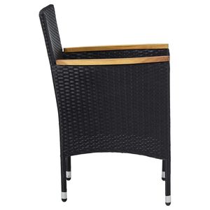 Set di 2 Sedie da Giardino in Polyrattan Nero, Dimensioni Standard - Product Image 4