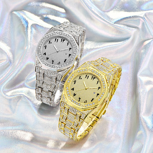 Reloj de Lujo para Hombre con Números Arábigos, Estilo Hip Hop, Caja de Acero Inoxidable, Movimiento de Cuarzo de 40 mm, Diamantes Brillantes, S1180 - Product Image 1