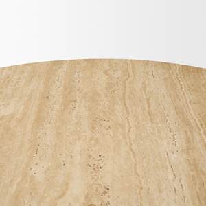 Nouvelle table de salle à manger de style moderne, de forme ronde, avec plateau en marbre travertin et base hexagonale, pour restaurant, hôtel, maison, cuisine, extérieur - Product Image 4