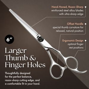 NYBL-55 5.5inch Straight <b>Left</b>-<b>handed</b> <b>Scissors</b> JAPAN 440C Sharp 58-59HRC Hardness Stainless Steel Handle Barber Shears Hair 28 - Product Image 3