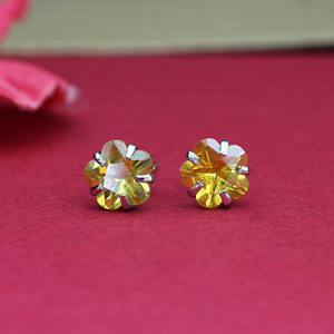 Magnifiques boucles d'oreilles en argent sterling 925 avec citrine jaune élégante pour femmes et filles, à porter lors de mariages et de fêtes - Product Image 3
