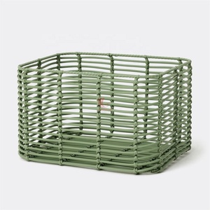 Cesta de Almacenamiento de Mimbre Sintético Verde Salvia, Organizador Tejido para Ordenar la Sala de Estar y Decorar el Hogar Viettimecraft - Product Image 3