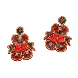 Pendientes de Cuentas Navideños de Última Moda, Bordados, Hechos a Mano, Multicolores, Joyería Artificial para Mujer - Product Image 1