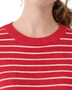 Suéter de punto sin mangas a rayas rojas y blancas para mujer, chaleco ligero con cuello redondo, top informal de moda de verano para mujer - Product Image 5