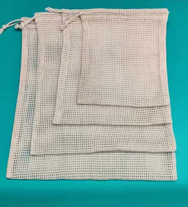 Bolsa de Mano de Malla de Algodón Orgánico Hecha a Mano con Cordón, Ecológica, Reutilizable, para Compras y Almacenamiento, Venta al por Mayor - Product Image 4