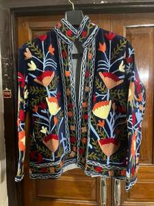 Chaqueta Corta de Terciopelo de Algodón con Bordado Suzani, Tejido Cosido a Mano, Unisex, para Invierno, para Mujer, para Fiestas - Product Image 4