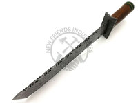 Nouveau couteau de chasse artisanal en acier Damas, robuste, pour l'extérieur, avec manche en bois de noyer et étui, lame fixe ultra-affûtée pour le camping et la survie