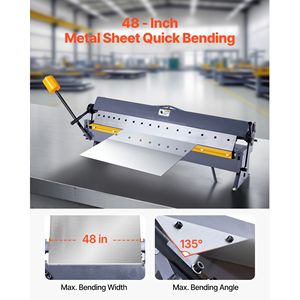 Plegadora de Chapa Metálica de 48 Pulgadas, Calibre 16, Capacidad para Acero Suave, Ajustable de 0 a 135 Grados, Mesa de Trabajo de 2500 mm - Product Image 2