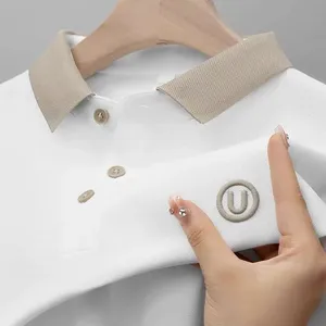 Polo d'été 2026 respirant décontracté chic grande taille pour homme en tissu jersey à manches courtes brodé - Product Image 3