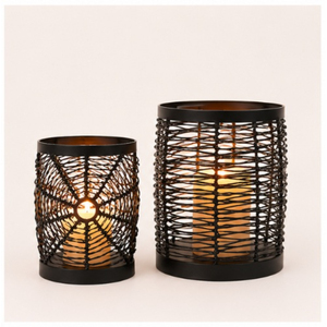 Handcrafted Matte Black Iron Wire Mesh <b>Tea</b> <b>Light</b> Candle Holder Set <b>Lanterns</b> for Modern Home Decor Wedding Centerpieces - Product Image 3