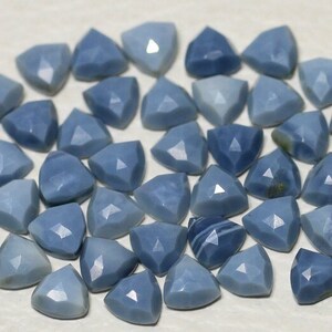 Natural Wholesale Price High Top Quality 100% Natural <b>Blue</b> <b>Opal</b> Trillion Rose Cut <b>Blue</b> loose gemstone Jewelry Making Sizes - Product Image 3