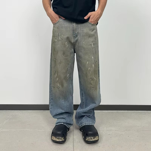 Pantalones Vaqueros Rectos para Hombre, 100% Algodón, Alta Calidad, Estilo Casual, Cintura Media, Tejido Enzimático, Color Sólido, Transpirables, de Verano - Product Image 3