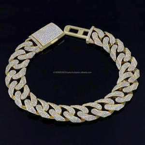 Pulsera de eslabones cubanos de moissanita helada, estilo hip hop, de plata de ley 925, chapada en plata, unisex, regalo para fiestas, bodas y ocasiones especiales - Product Image 2