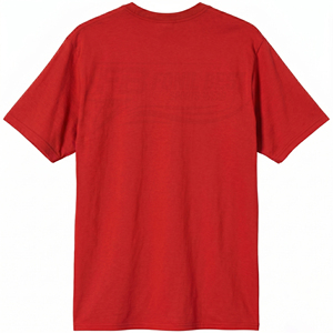 T-shirt en coton rouge uni à col rond et manches courtes pour homme, coupe classique, décontracté, en jersey tricoté, teinture unie, design vierge - Product Image 2