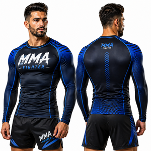 Maillot de compression personnalisé à manches longues pour combattants MMA, Jiu Jitsu, BJJ, grappling, entraînement sportif haute performance - Product Image 3