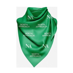 NORTH APPROACH <b>Green</b> Square <b>Silk</b> Scarf Letter Print Elegant Multi-Functional Fashion Accessory All Seasons Unisex - Product Image 1