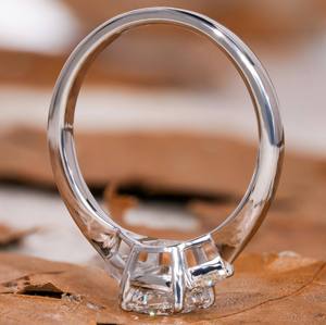 Premium <b>Cross</b> Design <b>Ring</b> with Moissanite and Lab Grown Diamond Rose Gold Finish Anniversary Jewelry - Product Image 3