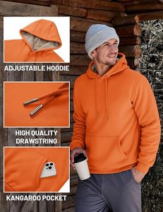 Wholesale Custom Sherpa <b>Lined</b> <b>Hoodie</b> <b>Men</b> Heavyweight Warm Fleece Pullover Hooded Sweatshirt Private Label Manufacturer - Product Image 5