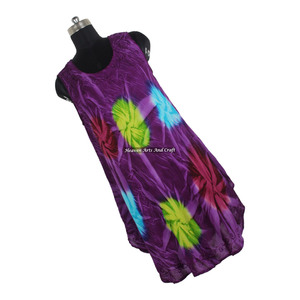 Vestido de rayón tie-dye para mujer, vestido tipo paraguas con diseño colorido, ropa de playa bohemia, vestido largo. - Product Image 6