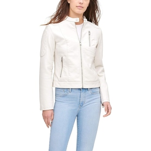Ladies PU leather <b>jacket</b> classic biker design soft premium leather stylish fashion winter outerwear - Product Image 4