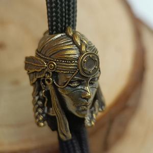 Tribe Female Warrior Brass Knife Bead DIY <strong>Paracord</strong> Woven Bracelets Lanyard Pendants Accessories Outdoor Tool Hangings <strong>Charms</strong> - Product Image 3
