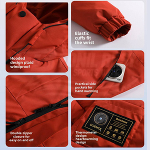 Autumn Winter Slim Fit Varsity <b>Jackets</b> Thickened <b>Waterproof</b> Stand Collar Warm Cotton-<b>padded</b> Outdoor Casual Windproof - Product Image 4