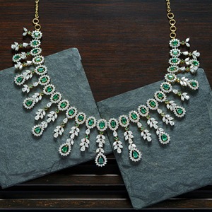 Crystal Rhinestone Statement <b>Necklace</b> Pear Cut Oval Cut Women's 925 Silver Moissanite Wedding Jewelry Design <b>Fashion</b> <b>Necklace</b> - Product Image 2