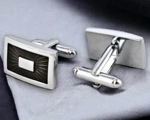Boutons de manchette personnalisés de luxe pour hommes |   Boutons de manchette en acier inoxydable et argent sterling 925 |   Bijoux de manchette pour chemise de mariage en gros - Product Image 5