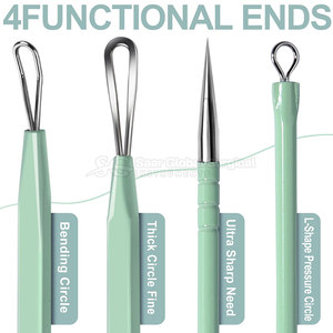 Extractor de Comedones Profesional Premium de Acero Inoxidable, Diseño Ergonómico con Agarre Cómodo y Acabado de Calidad para Uso Facial - Product Image 2